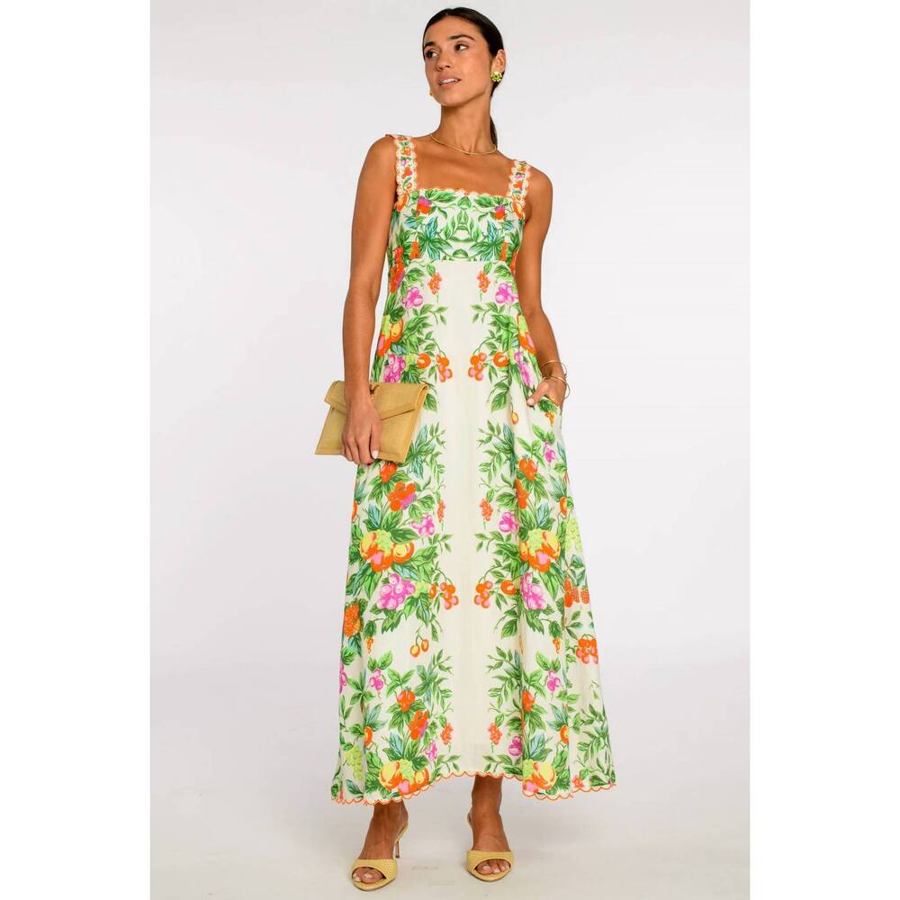 NEW ELIZABETH JAMES THE LABEL annalisa midi dress in tea time - Picture 1 of 3